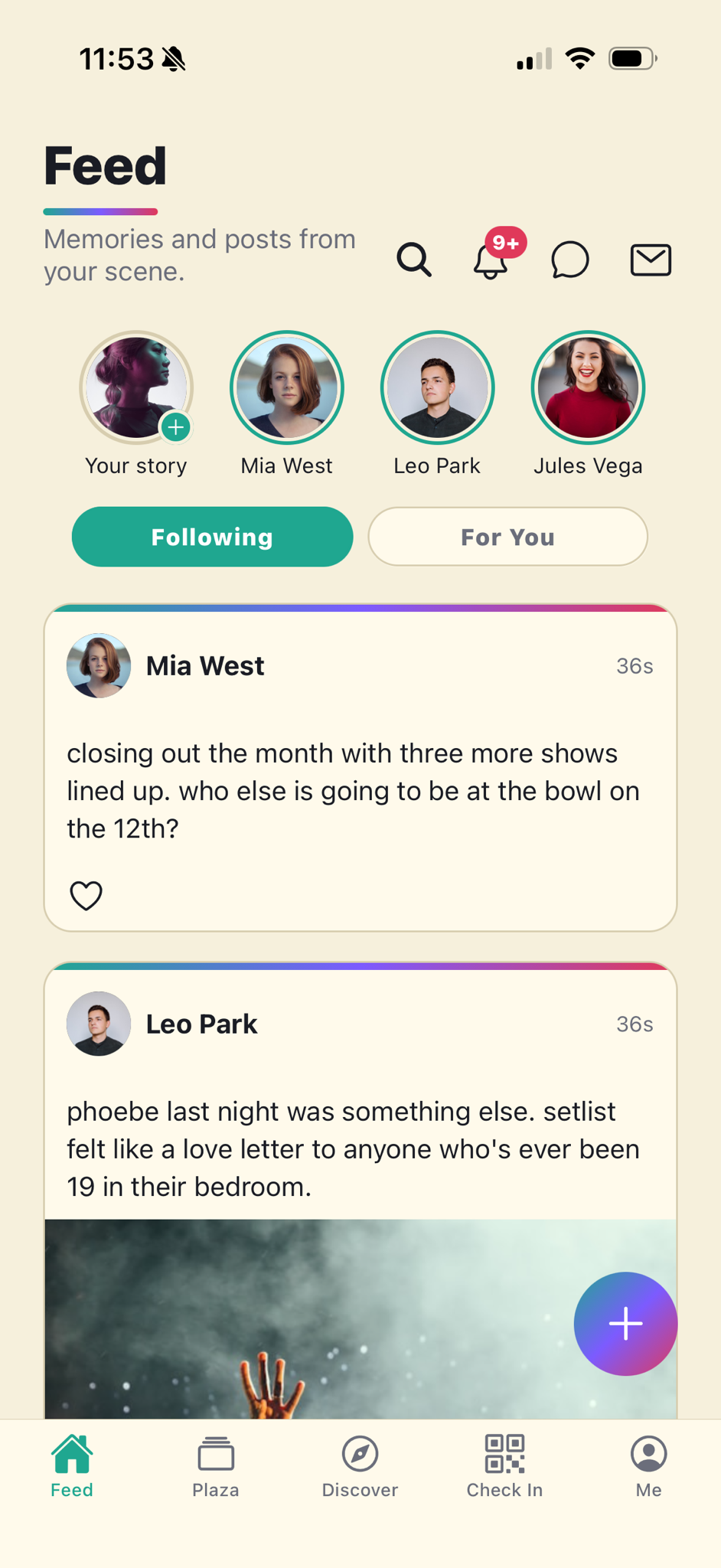 Oso Plaza feed screen